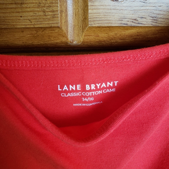 LANE BRYANT Red Long sleeve Allover Lace Peplum Waist Top w/ Camisole Sz 16 - Picture 5 of 5